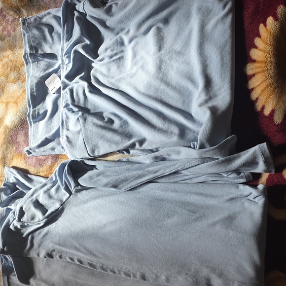 Fashion Nova Blue Bishop Sleeve Gown - Picture 2 of 2